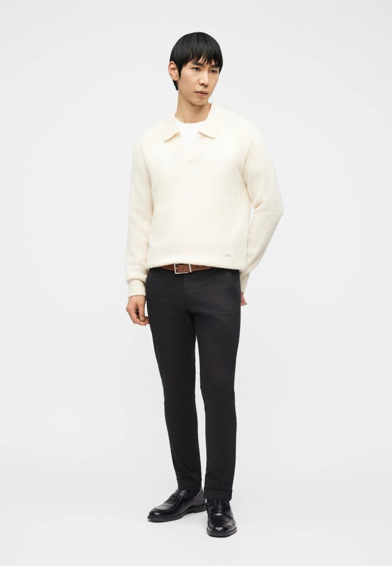 Dondup Solid Black Gaubert Slim Silhouette Trousers