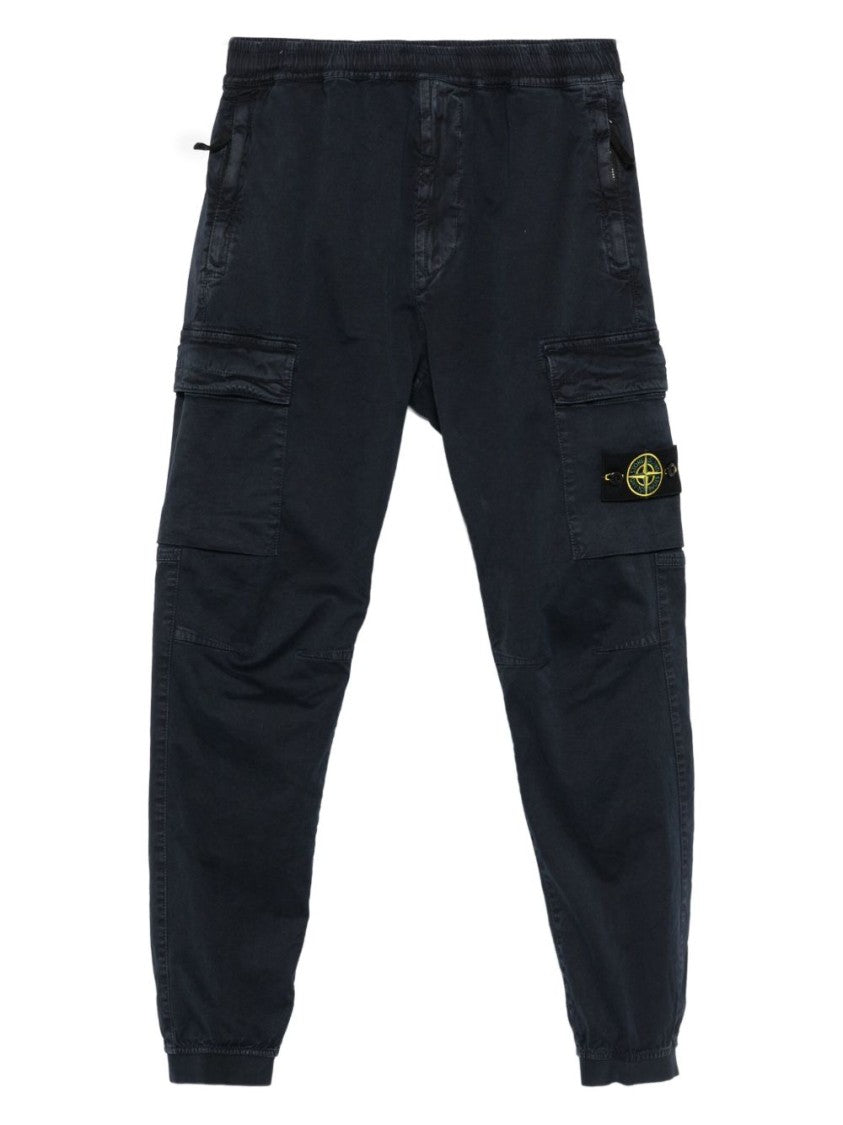 Stone Island Relaxed Fit Cargo Trousers In Stretch Organic Fabric