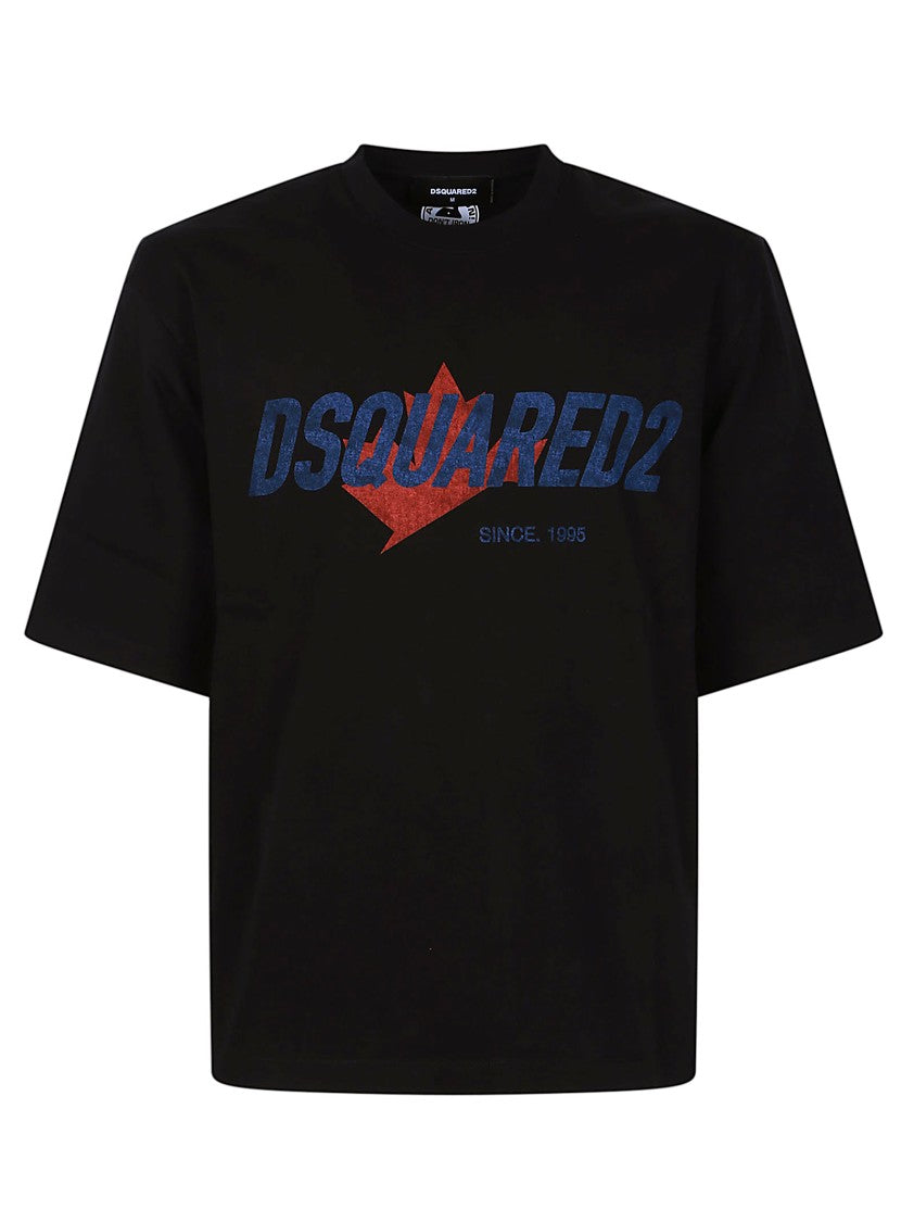 Dsquared2 Black Cotton Loose Fit T-Shirt
