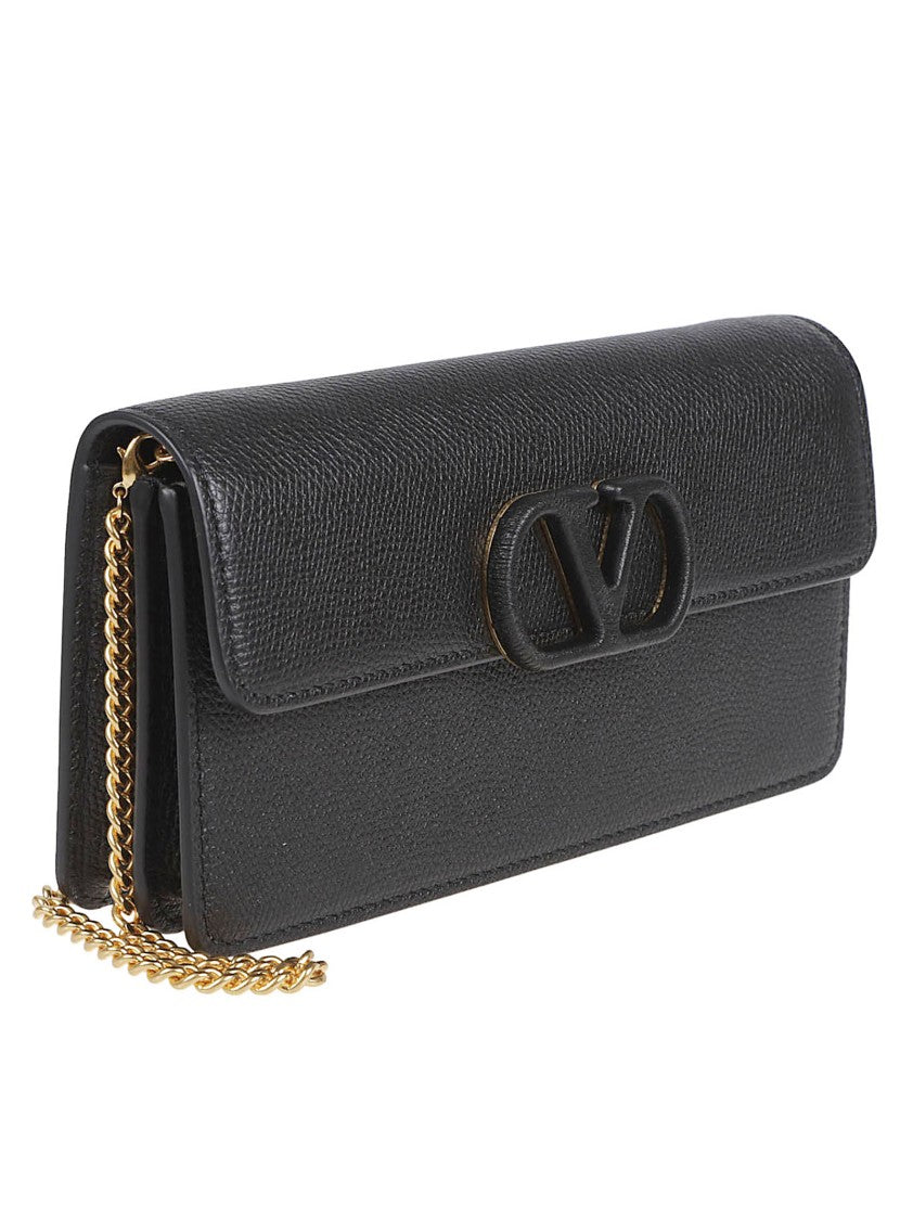 Valentino Garavani Textured Leather Wallet With Vlogo Signature