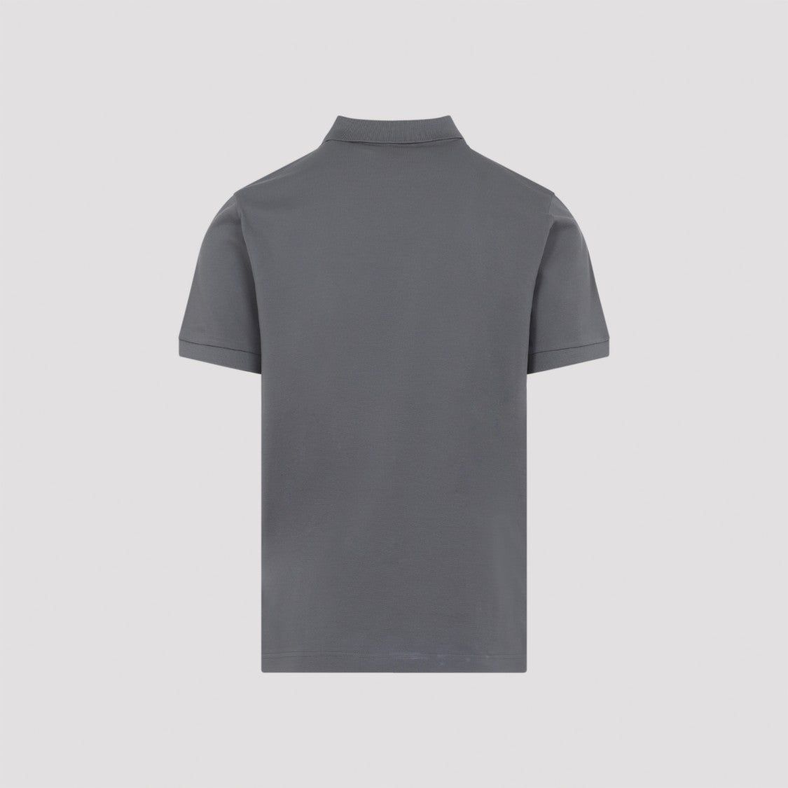 Prada Grey Cotton Polo Shirt With Classic Collar
