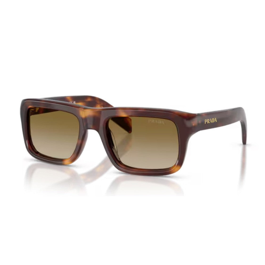 Prada Havana Pr D11s Oversized Rectangular Sunglasses