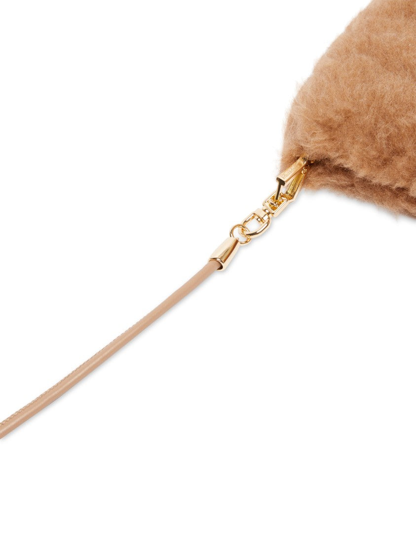 Max Mara Plush Camel-Silk Mittens With Gold-Tone Hardware