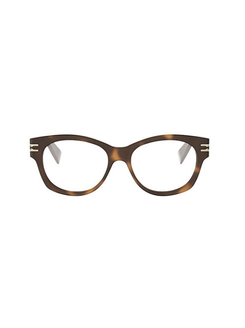 Bulgari Tortoiseshell Bv50064i Rectangular Metallic Eyeglasses