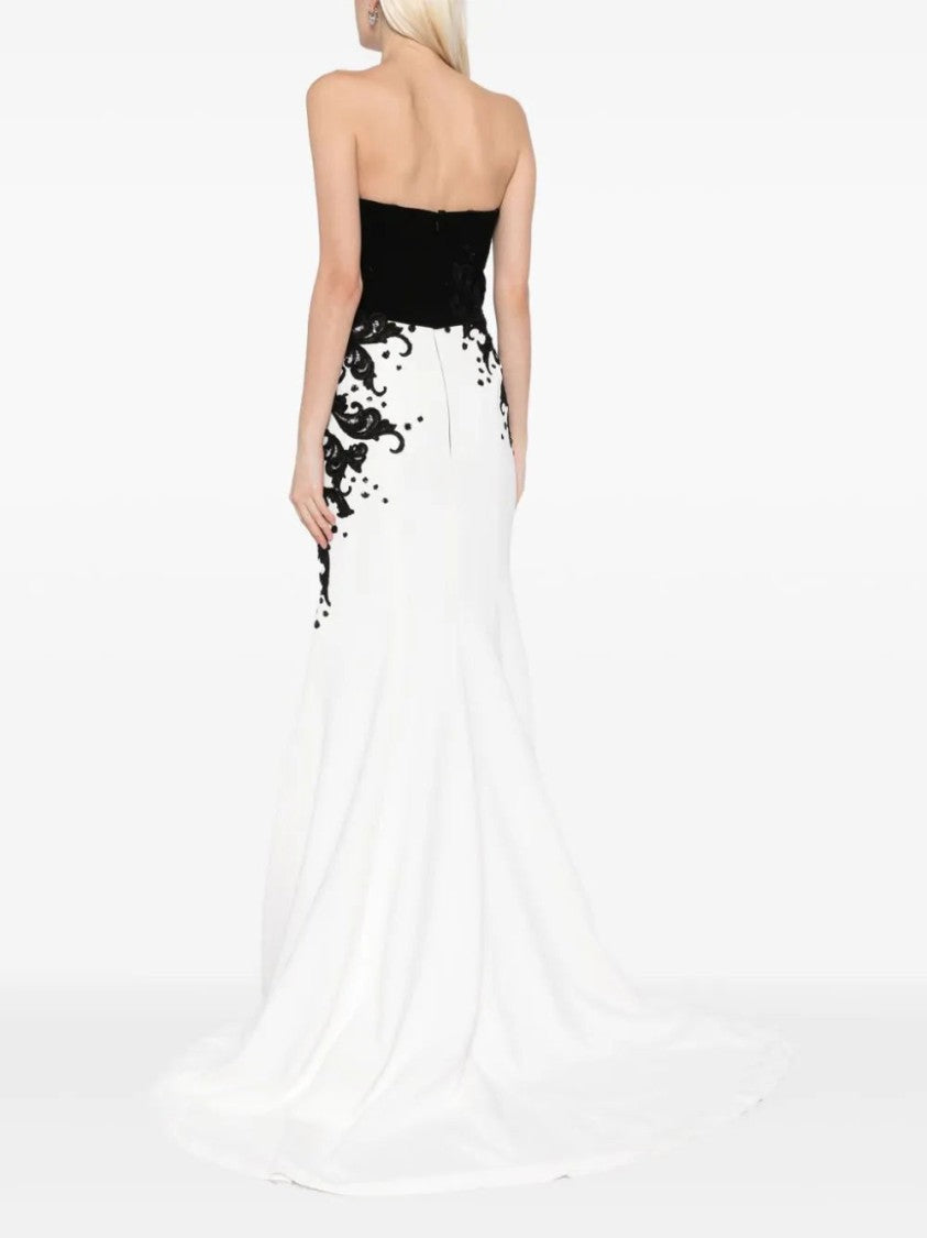 Saiid Kobeisy Crepe Mermaid Dress With Embroidery