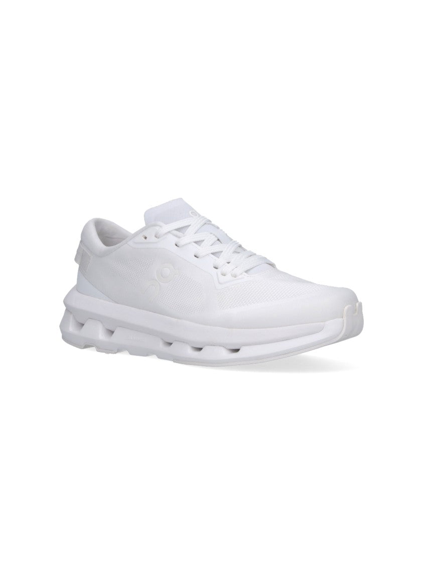 On White Cloudzone Segmented Sole Fabric Sneakers