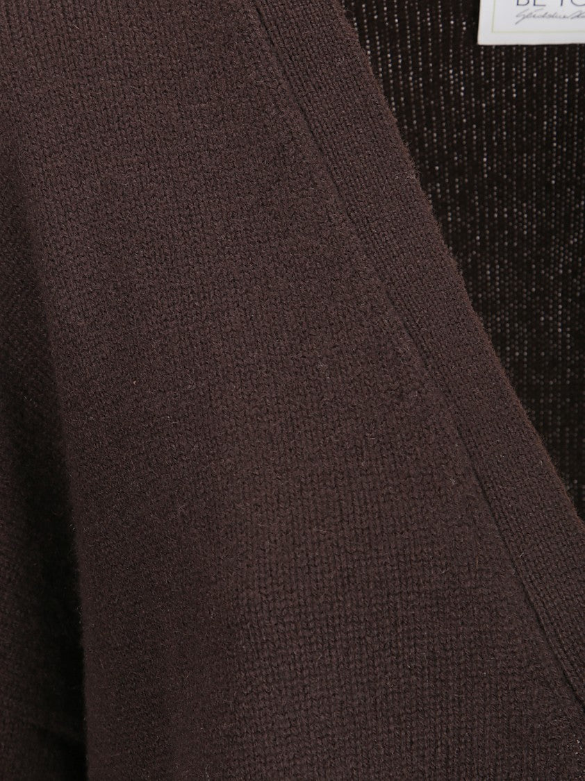 Be You Short Cashmere Cardigan With Front Buttons And V-Neckline