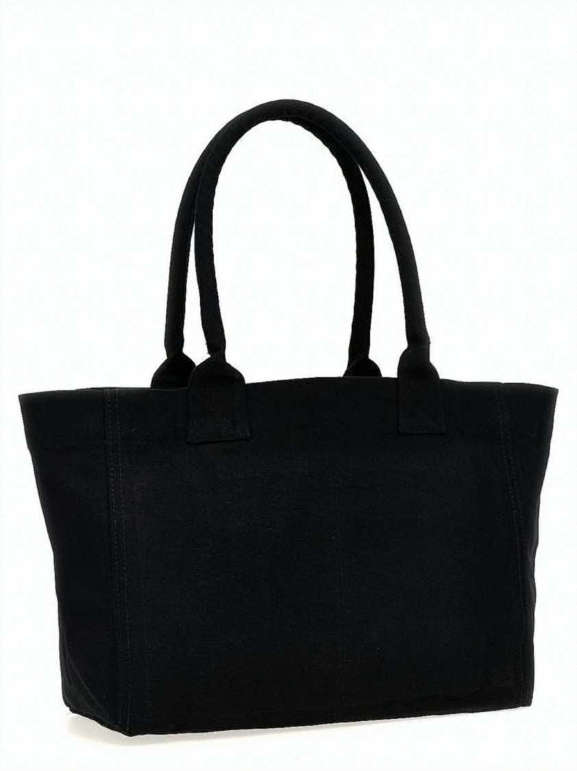 Isabel Marant Structured Black Cotton Tote Bag With Embossed Logo