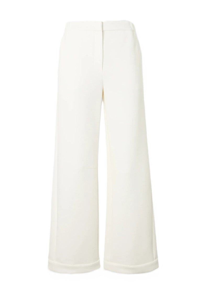 Max Mara White Cotton Blend Casual Trousers