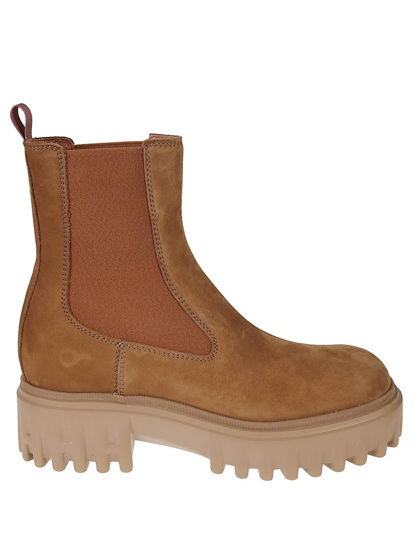 Hogan H700 Brown Leather Chelsea Boots