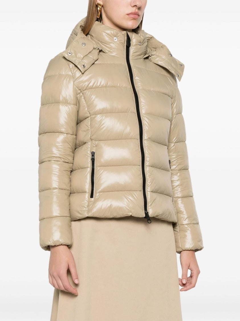 Save The Duck Glossy Quilted Jacket With Detachable Hood