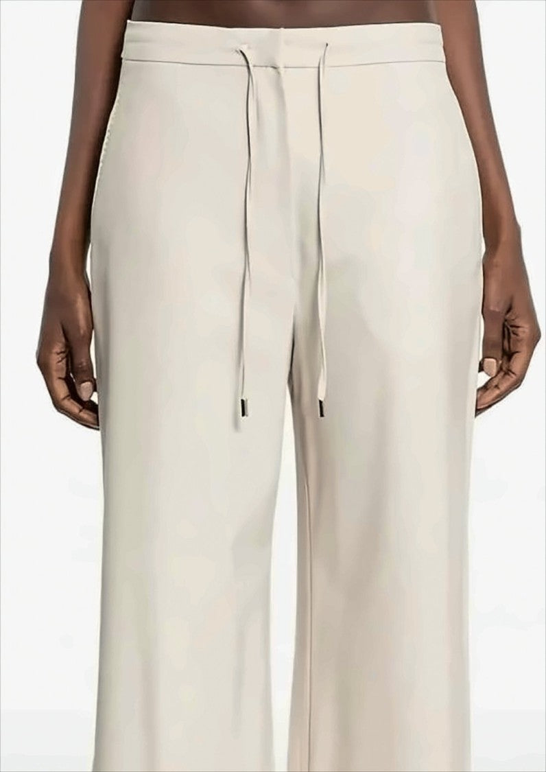 Max Mara Wide Leg Stretch Wool Twill Trousers