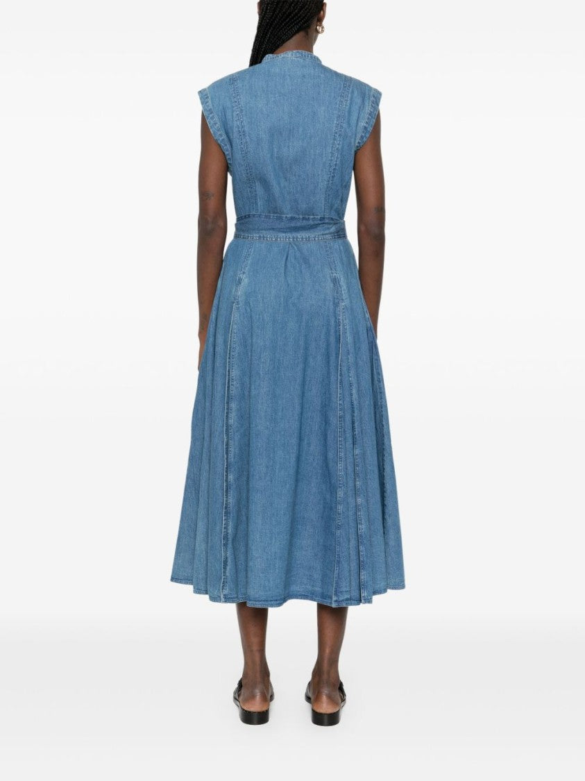 Polo Ralph Lauren Cerulean Blue Midi Shirt Dress With Detachable Waist Belt