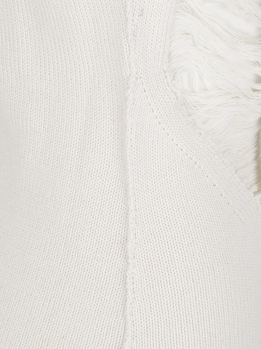 Rick Owens Asymmetrical Black Tank Top With Draped Fabric And High Neckline