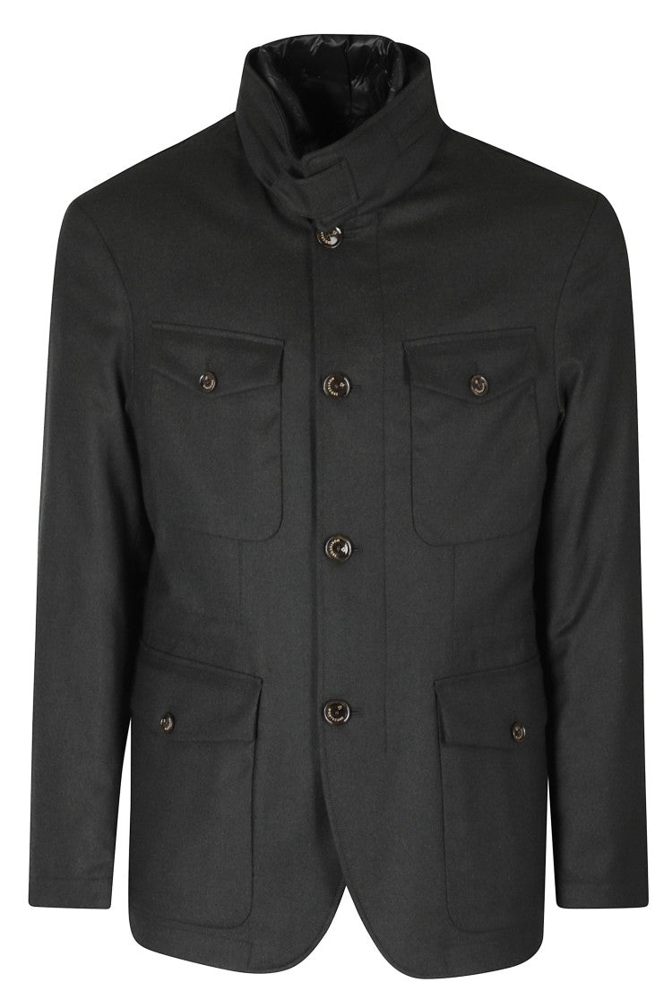 Montecore Green Duck Down Padded Wool Jacket