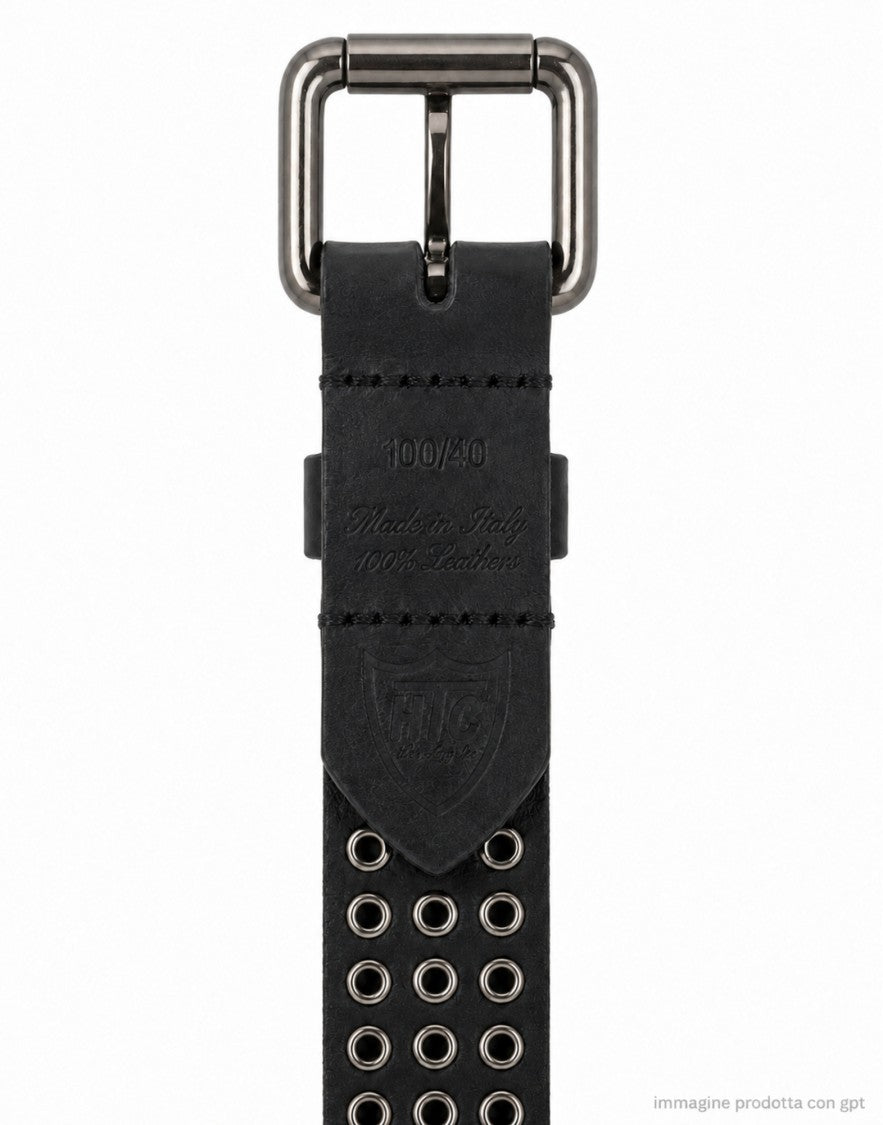 Htc Los Angeles Black 3000 Studs Leather Studded Belt