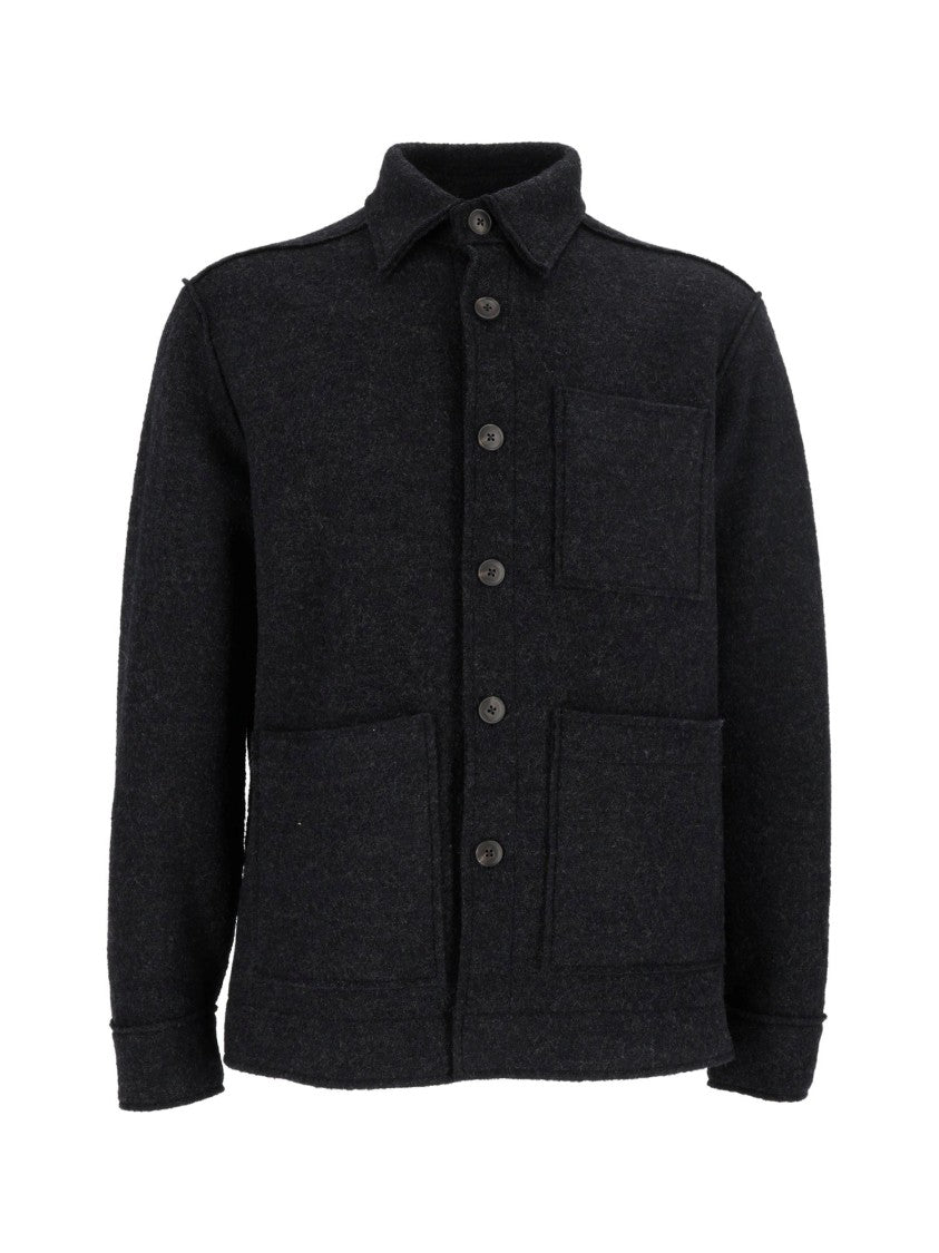 Xacus Black Virgin Wool Shirt