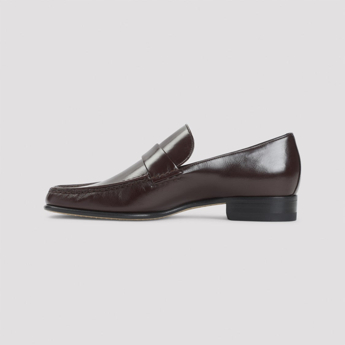 Phoebe Philo Oxblood Calf Leather Loafers With Hand-Stitched Detailing