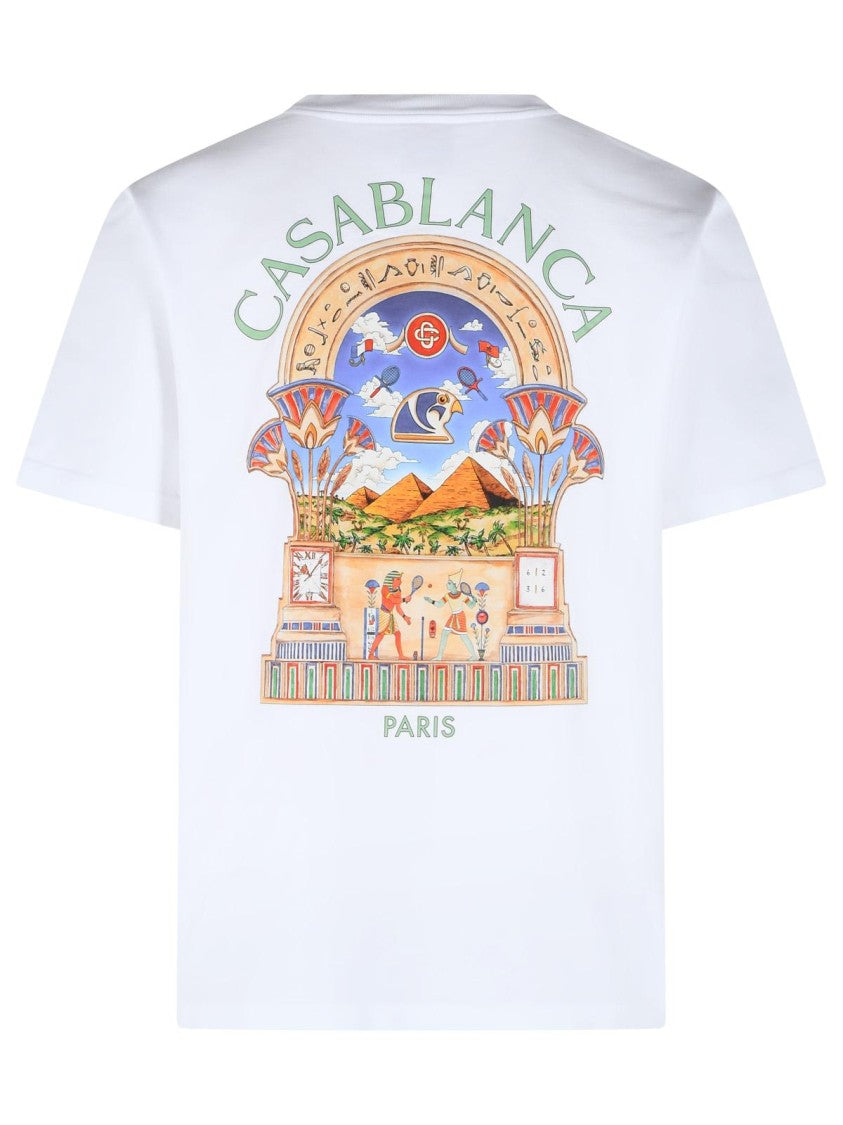 Casablanca 'Egyptian Arch' White Cotton T-Shirt