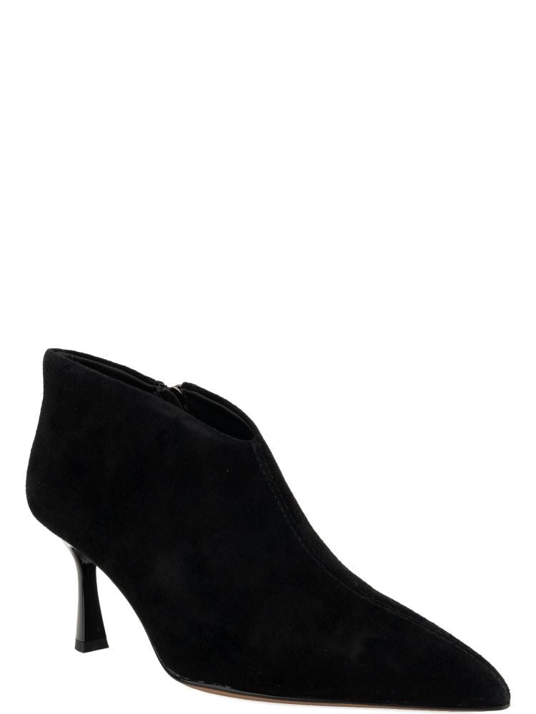 Linda Baumann Black Sleek Pointed-Toe Leather Pumps