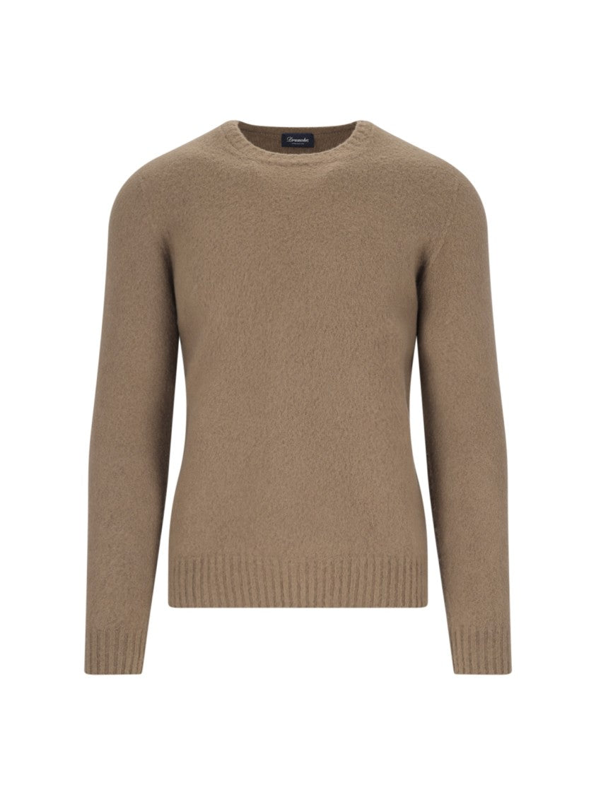 Drumohr Basic Sweater In Brown Wool Light Shade