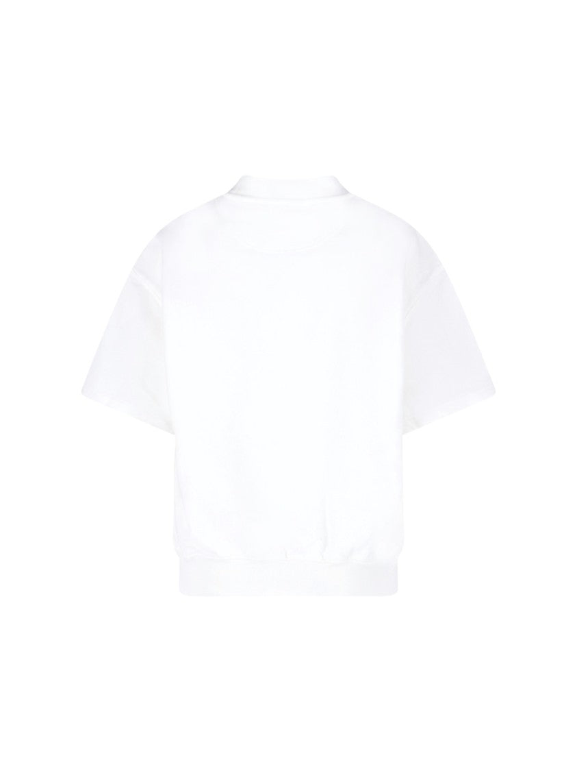 Anine Bing Cropped White T-Shirt With Round Neckline