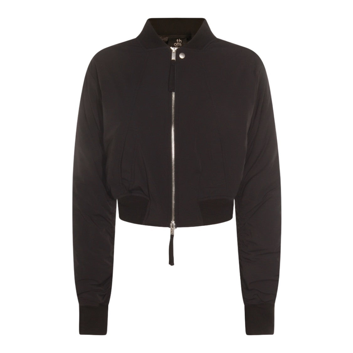 Thom Krom Cropped Black Jacket With  And Ribbed Details