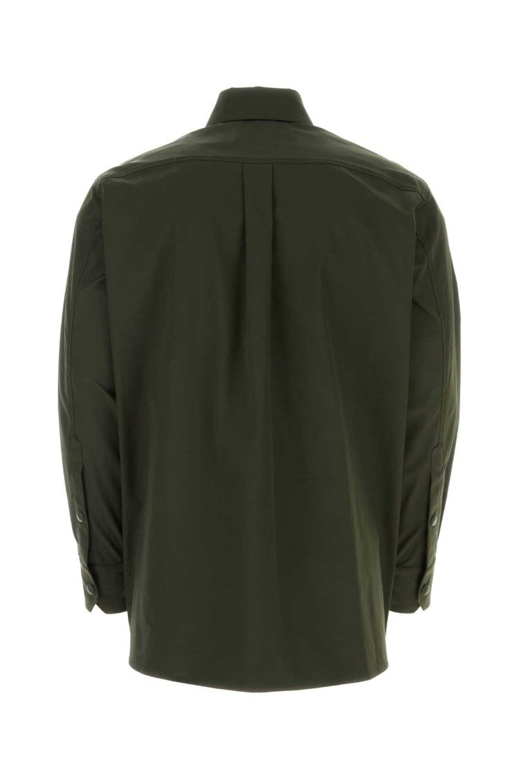 Valentino Garavani Olive Green Stretch Polyester Shirt