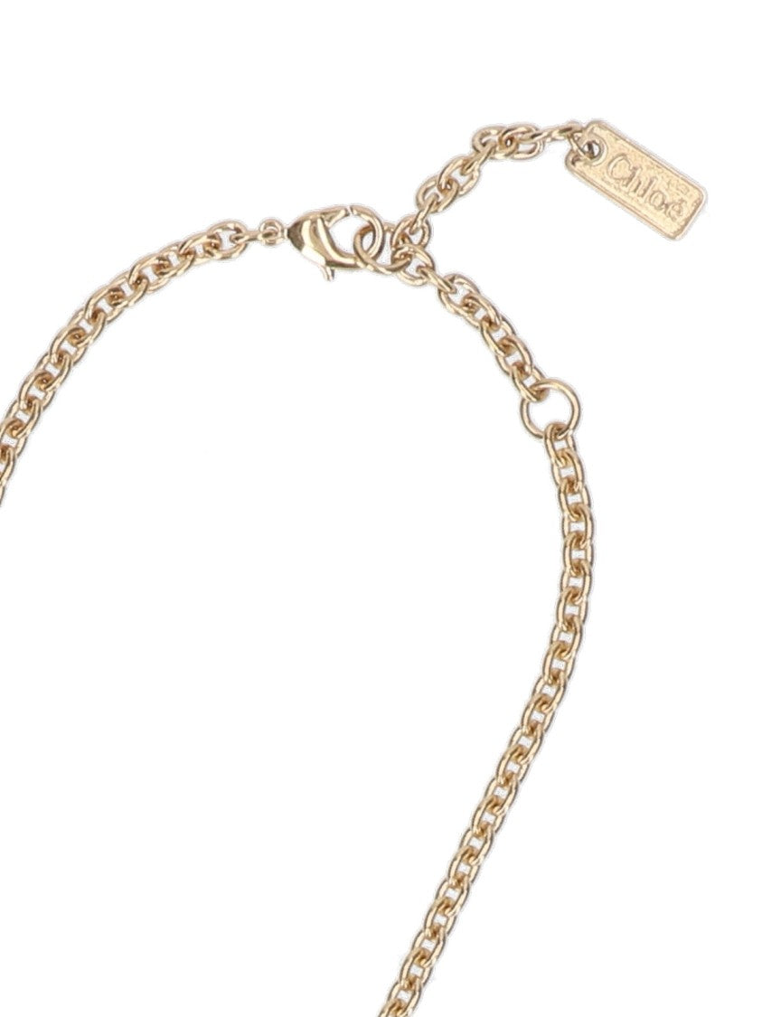 Chloé Gold-Plated Brass Chained Necklace With Distinct Charms