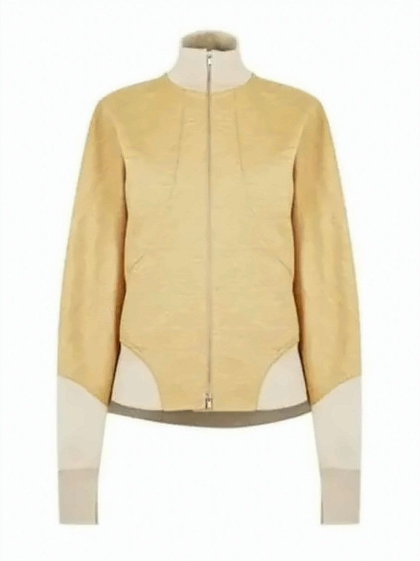 Jil Sander Structured Zip-Up Jacket With High Collar And Contrasting Panels
