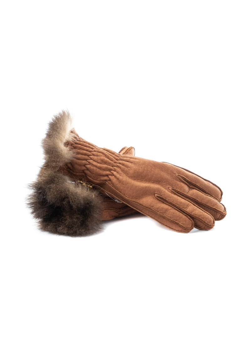Restelli Handcrafted Peccary Opossum-Lined Gloves