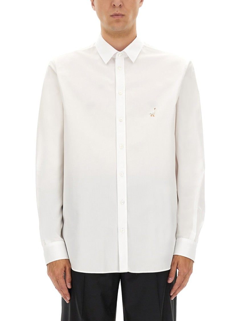 Moschino Structured White Cotton Poplin Shirt