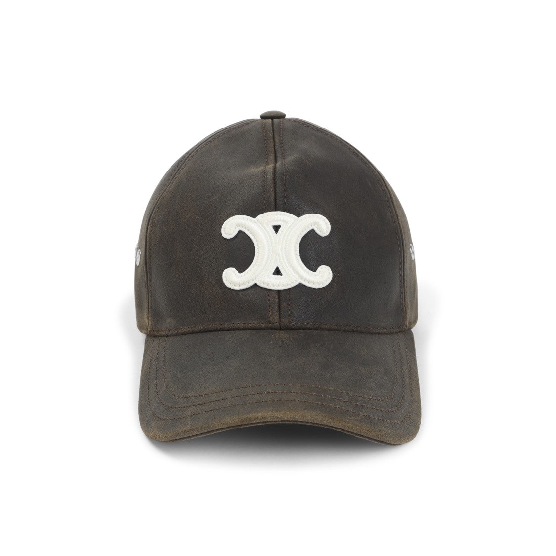 Celine Triomphe Hat In Aged Brown Calf Leather