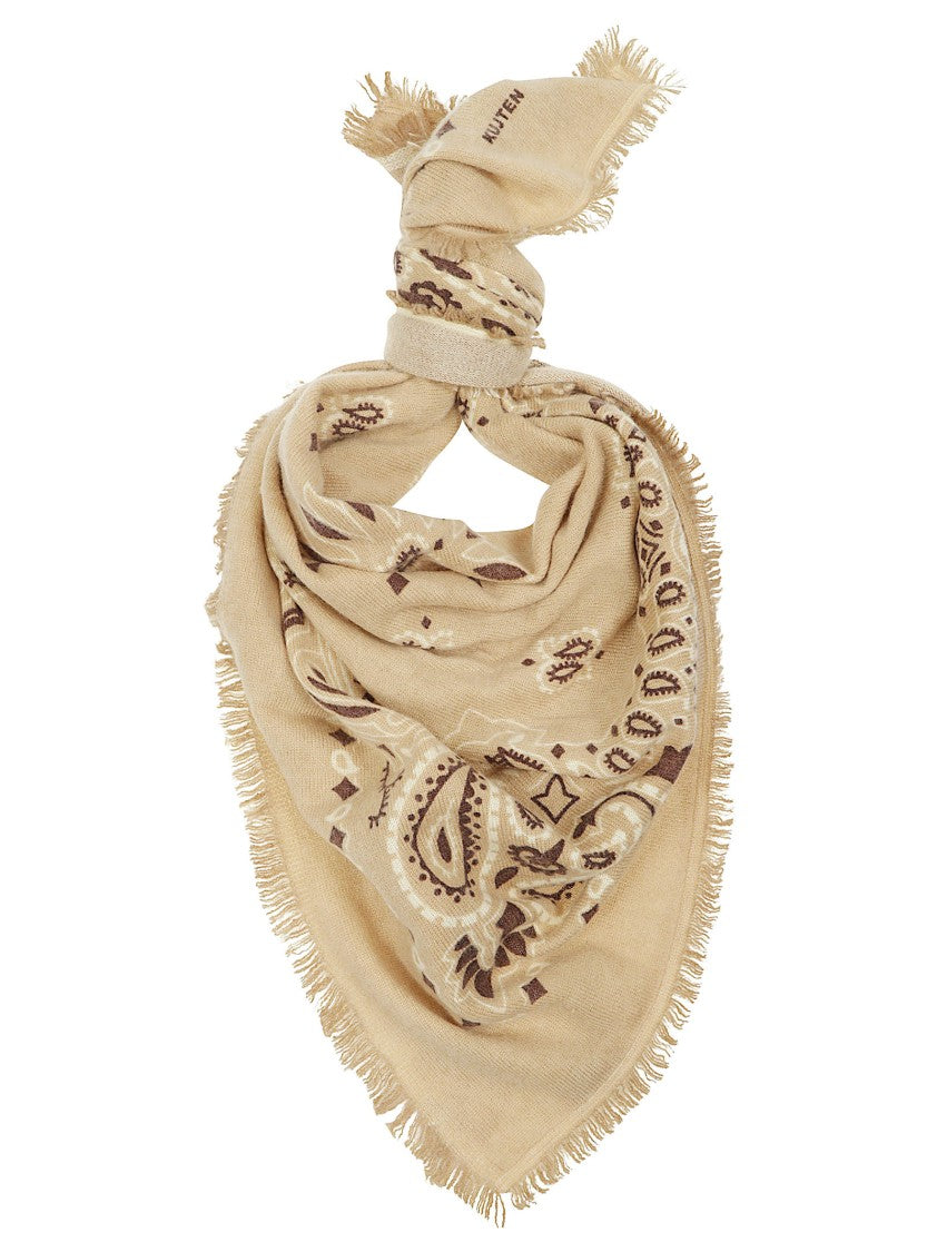 Kujten Hachiko Bico Bandana Paisley Cashmere Scarf
