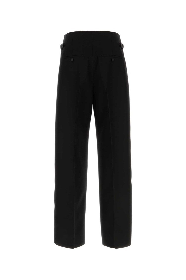 Alexander Mcqueen Black Wool Wide-Leg Pant