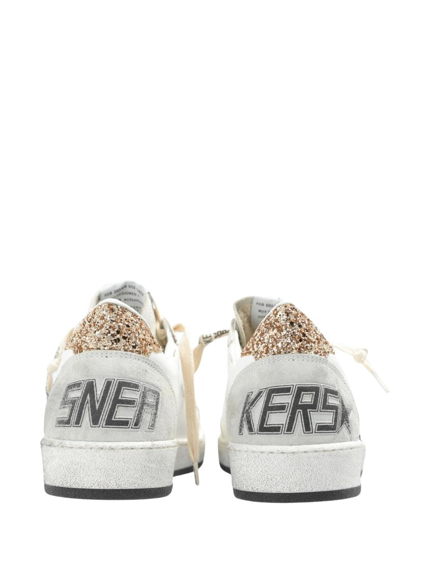 Golden Goose Paneled Leather Sneakers With Glittery Star Detail