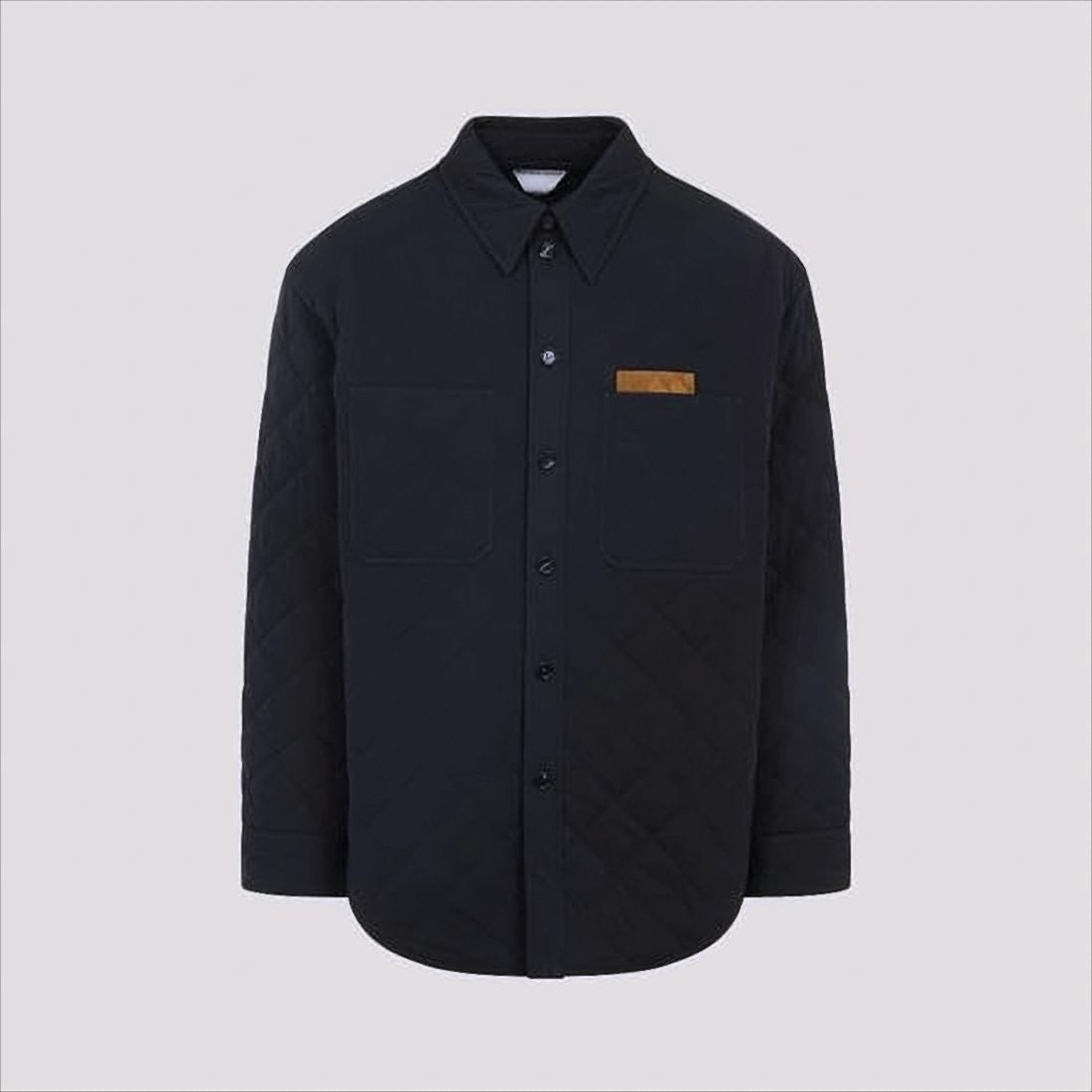 Bottega Veneta Quilted Black Casual Jacket With Button-Up Front