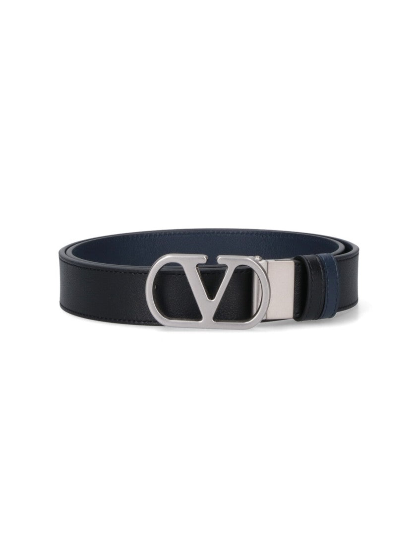 Valentino Garavani Reversible Leather Belt With Iconic Logo Buckle
