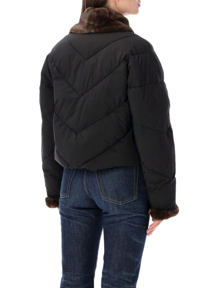 Urbancode Short Puffer Faux Fur Boxy Puffer Jacket