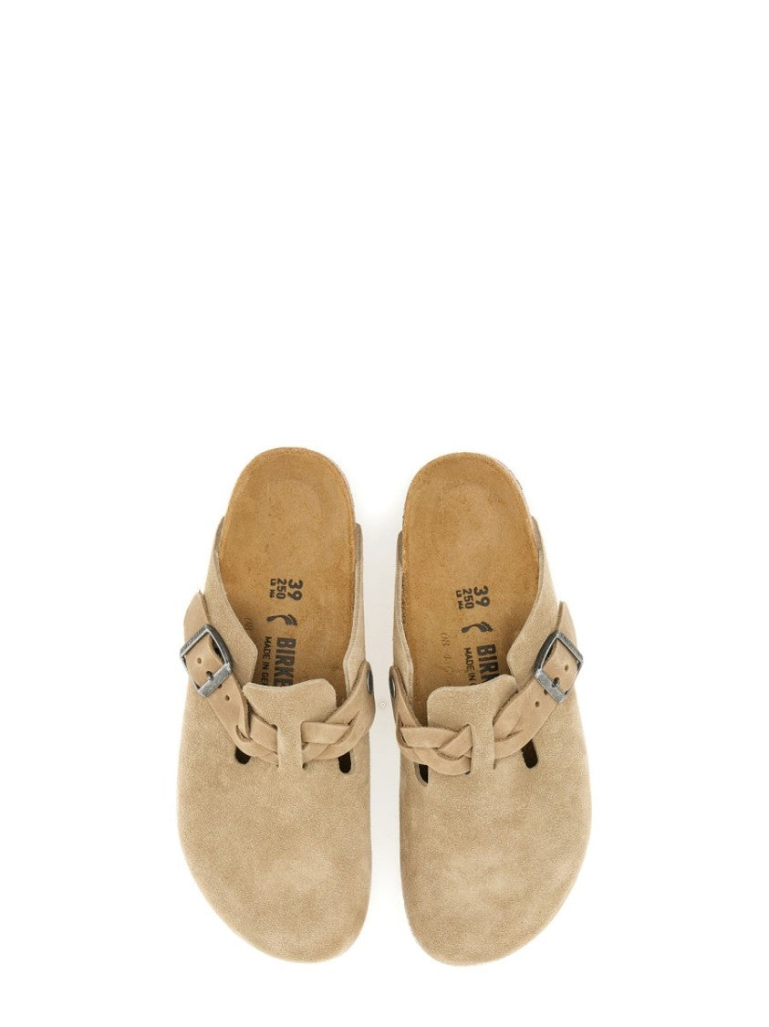 Birkenstock Neutrals Boston Braided Suede Sandals