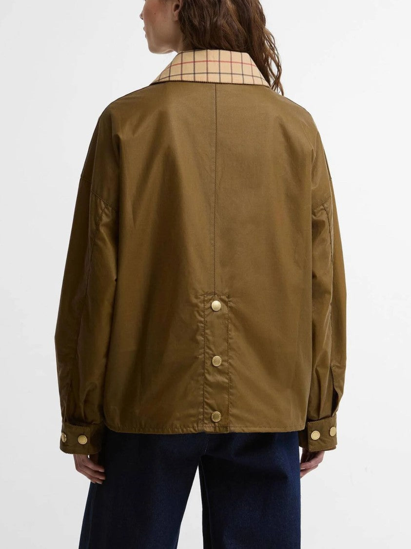 Barbour Launton Boxy Cropped Checked Jacket
