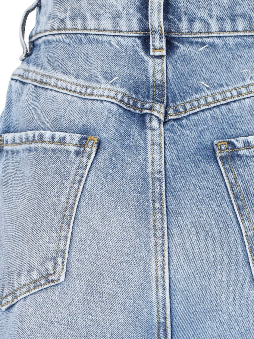 Maison Margiela Cut-Out Detail Jeans, In Blue Cotton