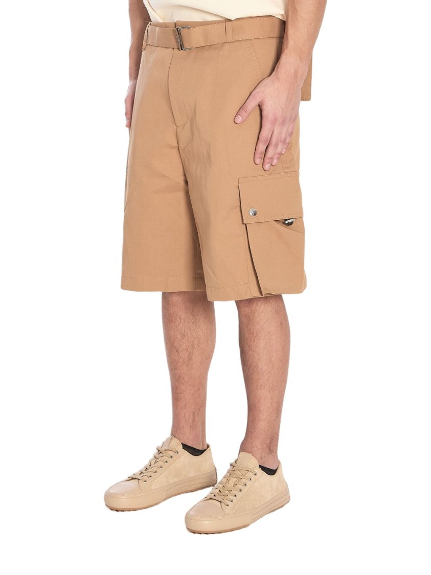 Jacquemus Brown Belted Cargo Pocket Cotton Shorts