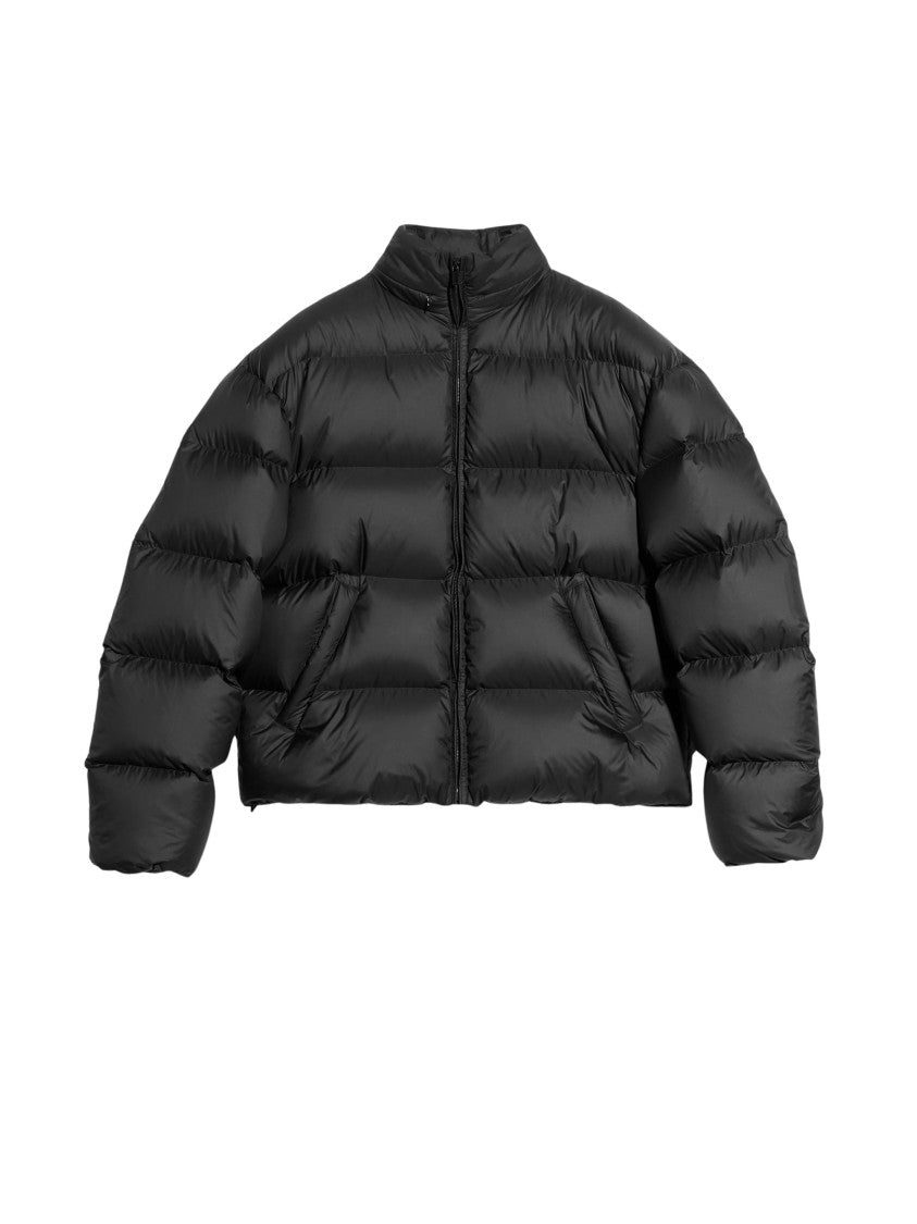 Gucci Oversized Black Padded Zip Jacket With Crest Embroidery