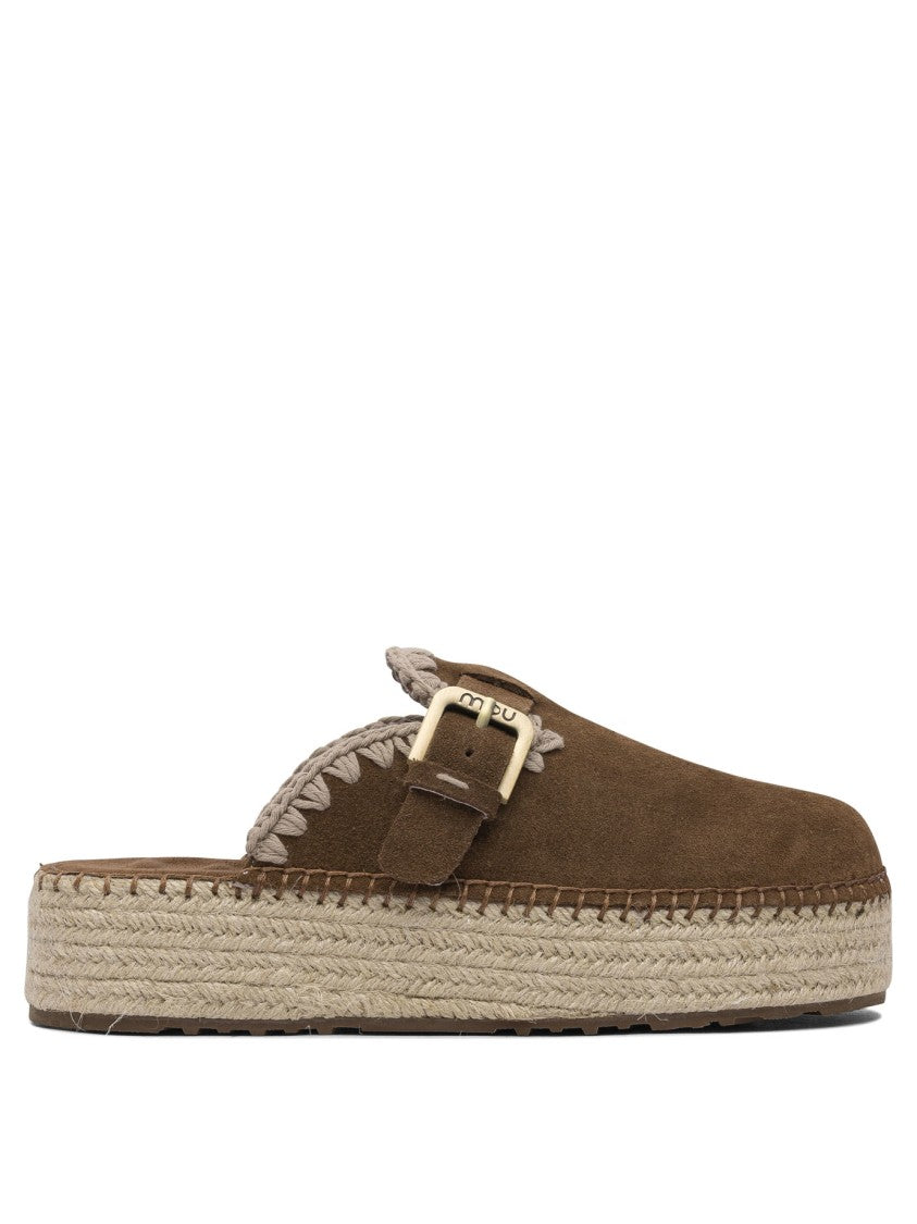 Mou Soft Suede Loafers With Braided Trim