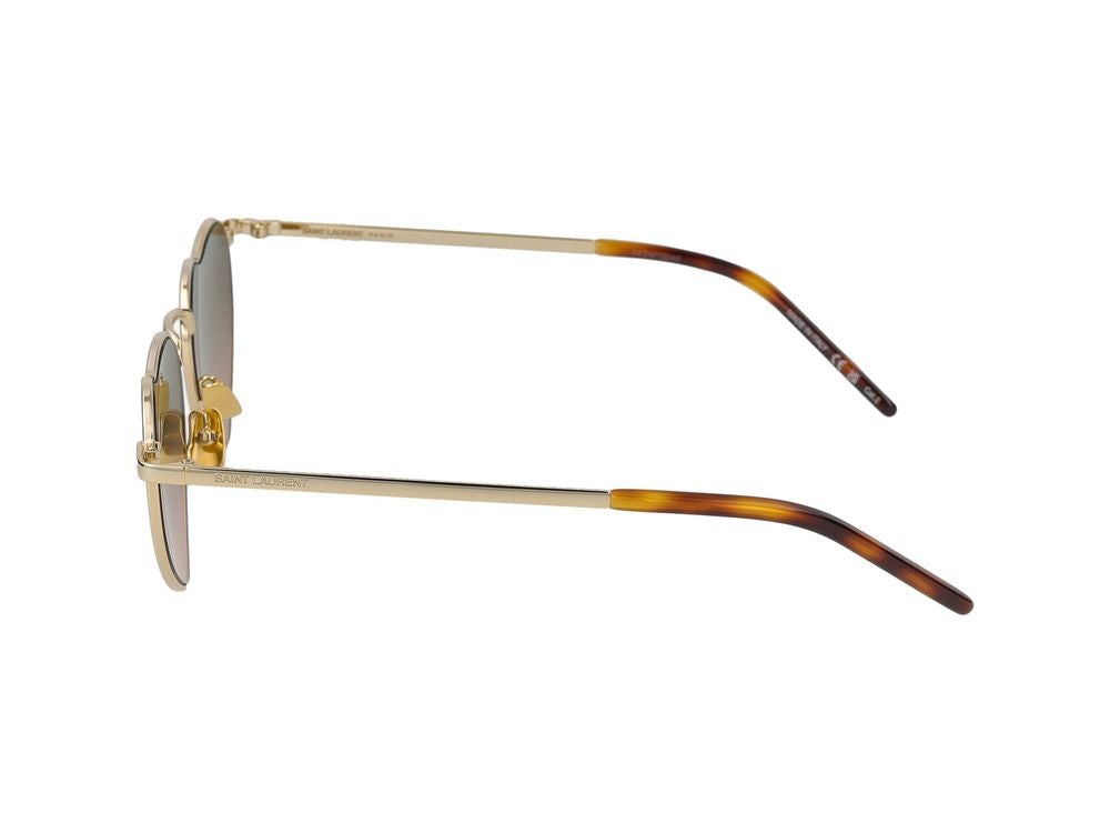 Saint Laurent Gradient Green-Tinted Heart-Shaped Sunglasses With Gold Frame