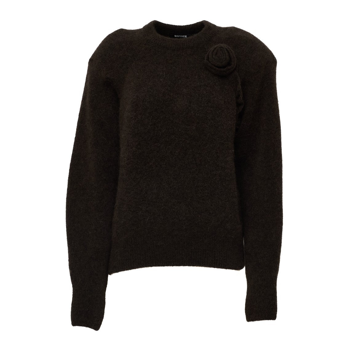 Rotate Andie Floral Shoulder Alpaca-Blend Sweater