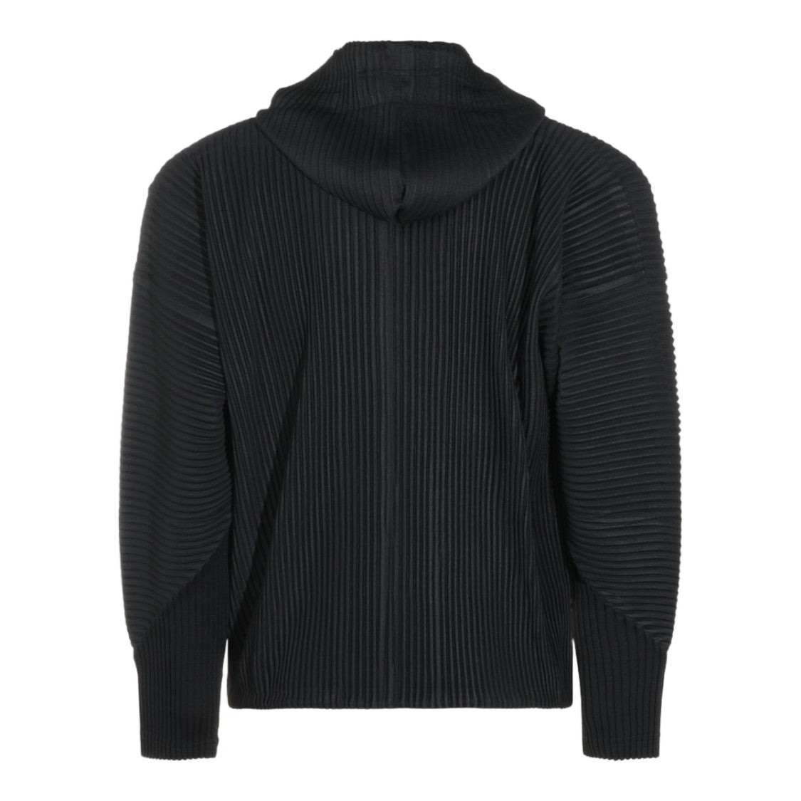 Homme Plissé Issey Miyake Pleated Textured Hoodie With Adjustable Drawstring Hem