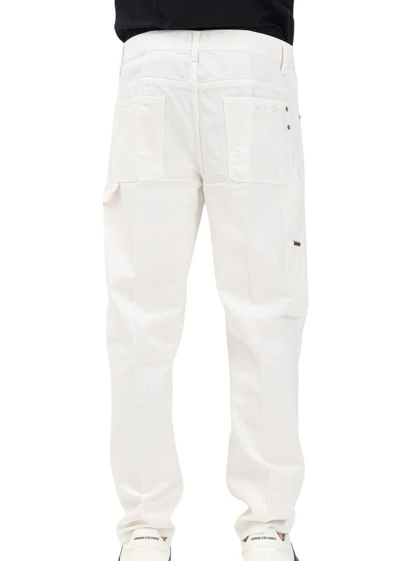 Yes London White Cotton Cargo Jeans