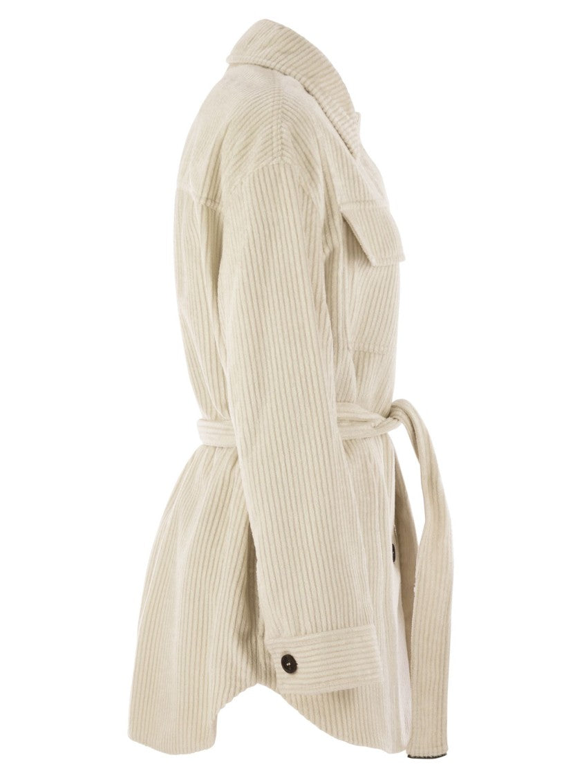Brunello Cucinelli Corduroy Safari-Style Jacket With Jewellery